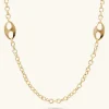 Collana Lunga Catena Rolo con Maglie Marine Martellate
