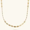 Collana Lunga con Elementi Ovali Satinati