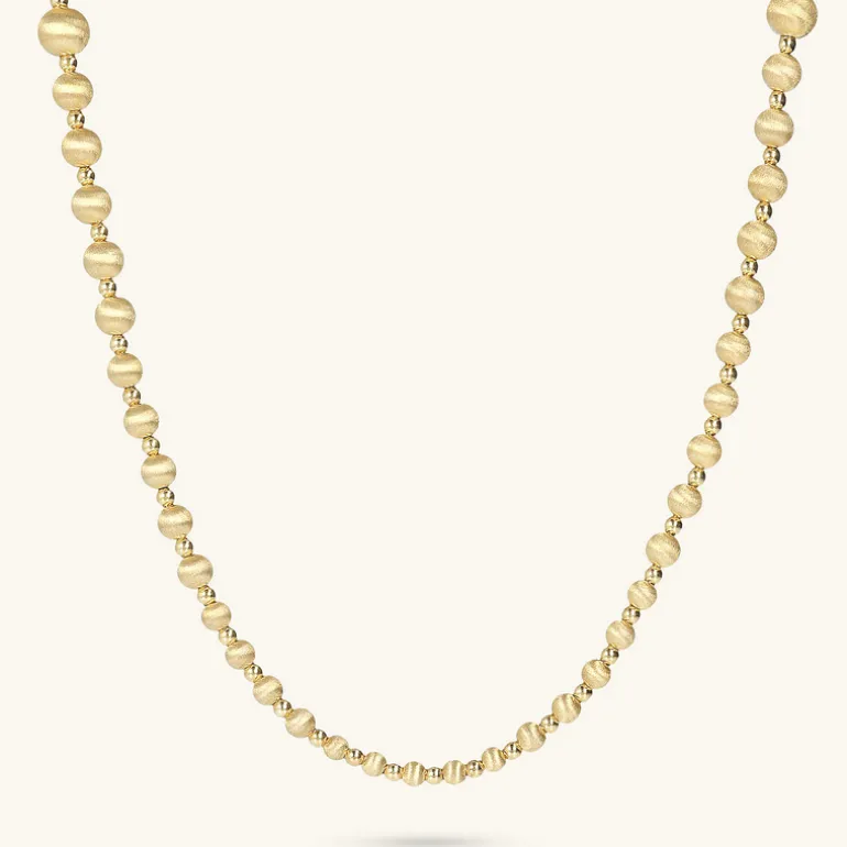 Collana Lunga con Sfere Satinate Graduate