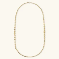 Collana Lunga con Sfere Satinate Graduate