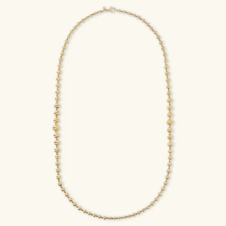 Collana Lunga con Sfere Satinate Graduate