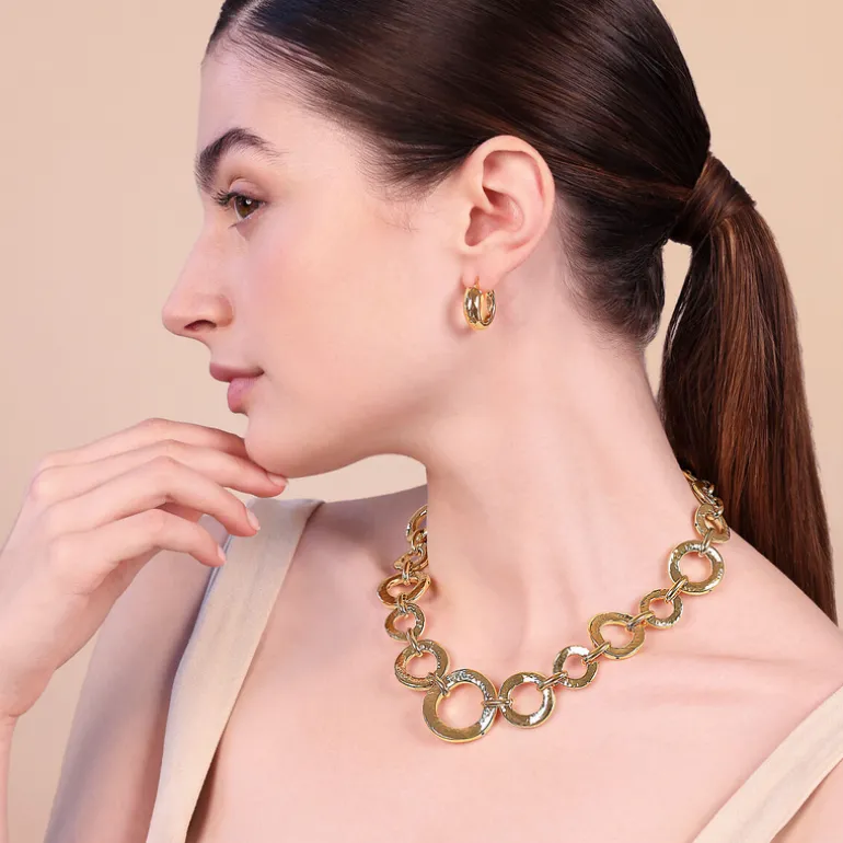 Collana Martellata con Maglia ad Anelli Graduati