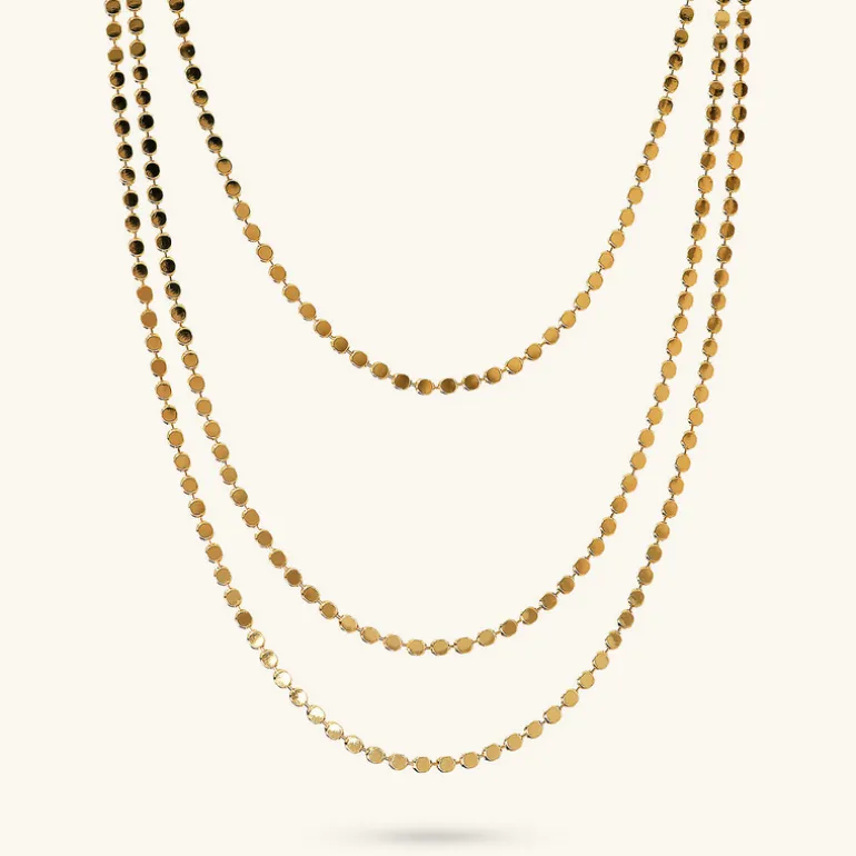 Collana Multifilo con Catena a Piccoli Dischi