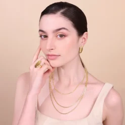 Collana Multifilo con Catena a Piccoli Dischi