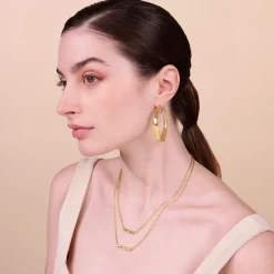 Collana Multifilo Graduata con Placchette Martellate