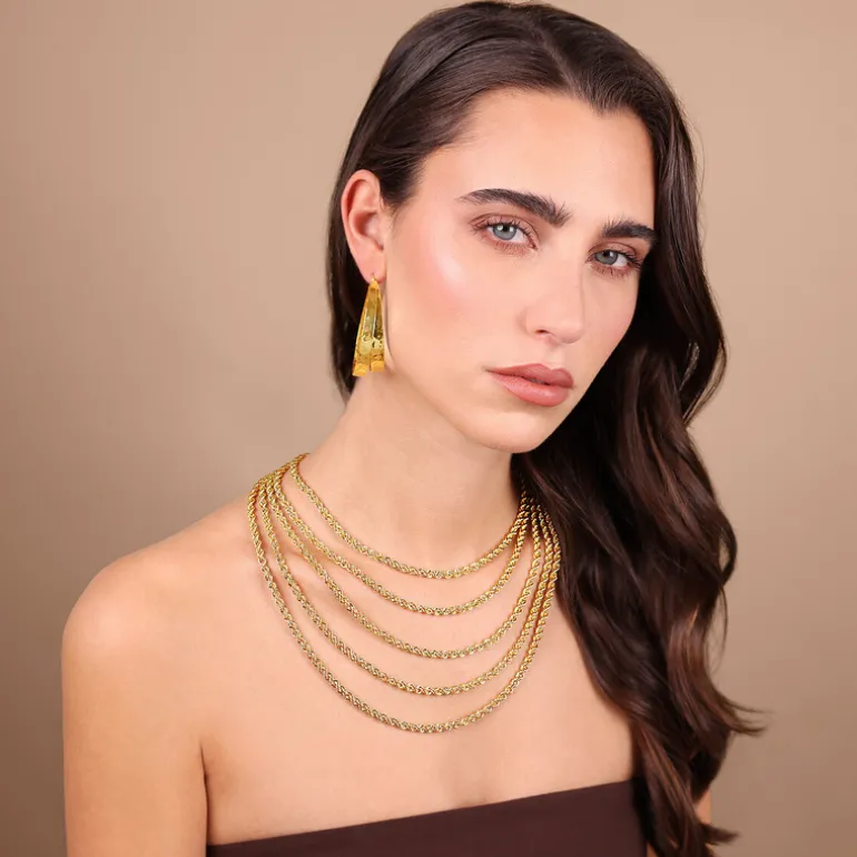 Collana Multifilo Graduata Maxi Catena Corda