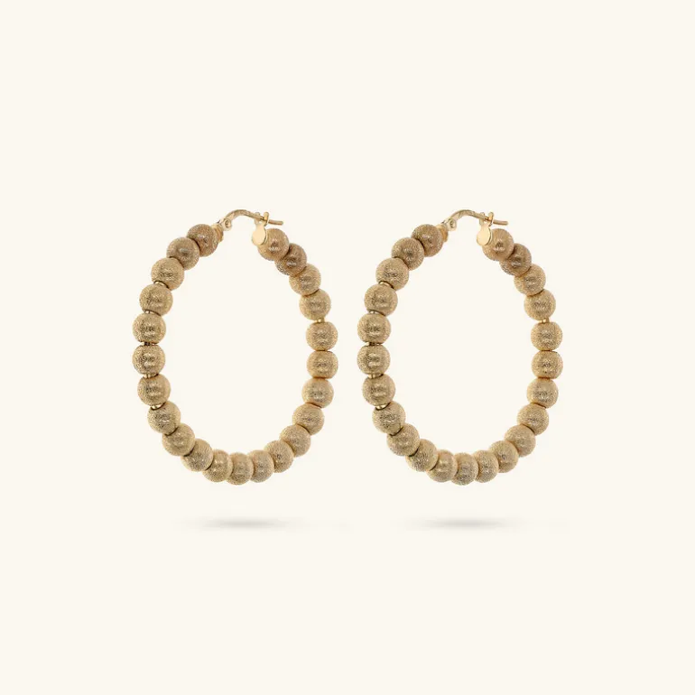Orecchini a Cerchio con Bead Satinate