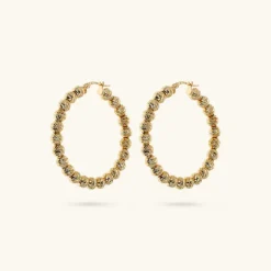 Orecchini a Cerchio con Bead Diamantate