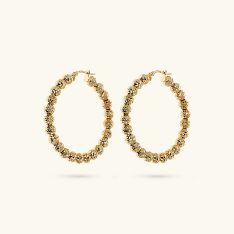 Orecchini a Cerchio con Bead Diamantate
