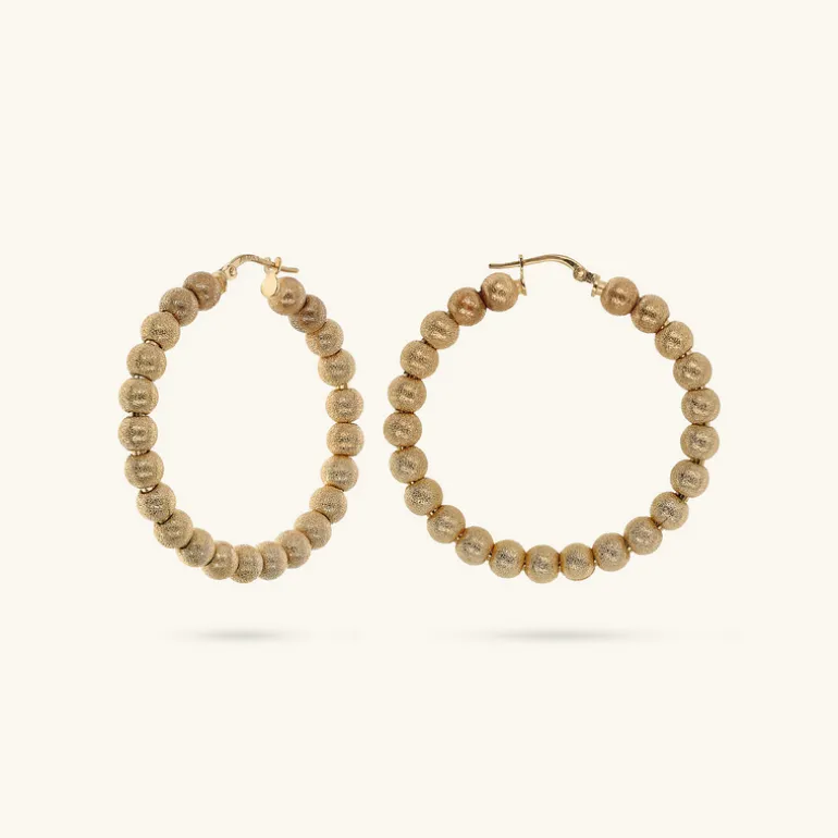 Orecchini a Cerchio con Bead Satinate