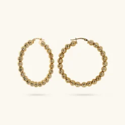 Orecchini a Cerchio con Bead Diamantate