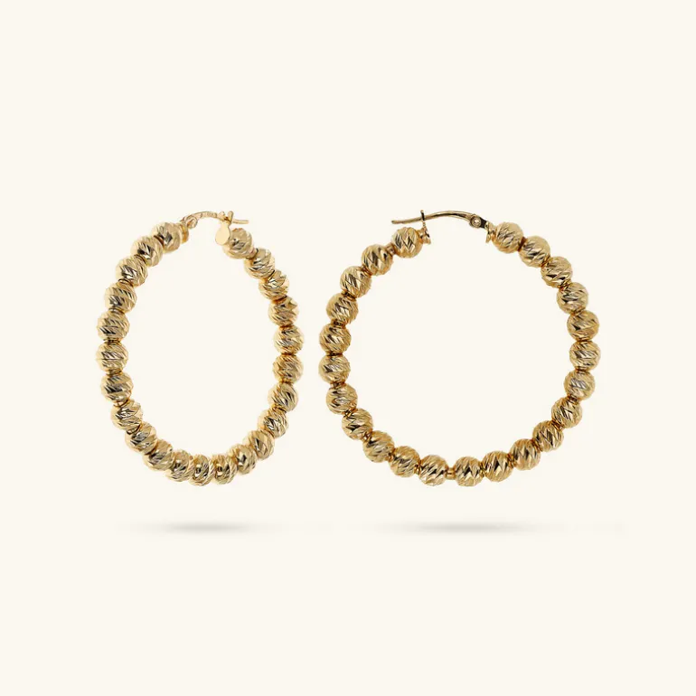 Orecchini a Cerchio con Bead Diamantate