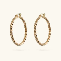 Orecchini a Cerchio Design Treccia