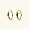 Orecchini a Cerchio Grandi Martellati placcati Oro Giallo 18Kt Graduati Diametro 3cm