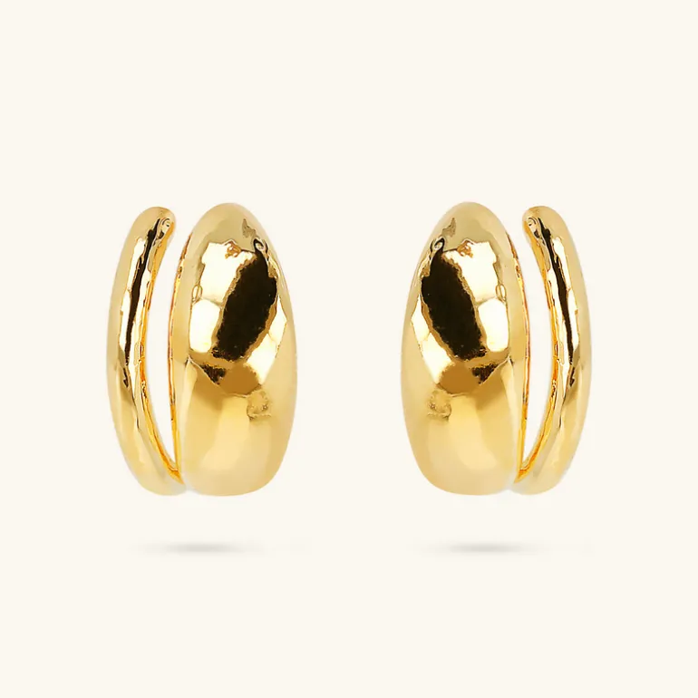Orecchini Martellati Design Doppio