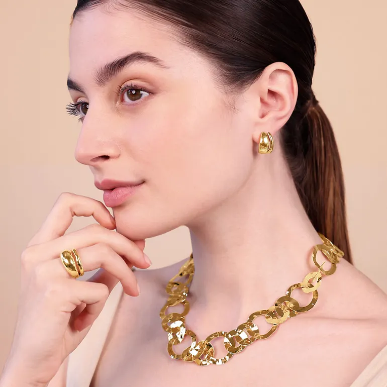 Orecchini Martellati Design Doppio