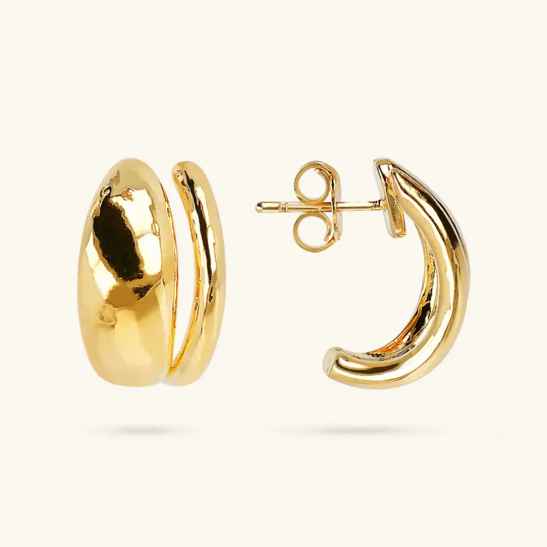 Orecchini Martellati Design Doppio