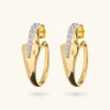 Orecchini Ovali Martellati con Pavé di Cubic Zirconia